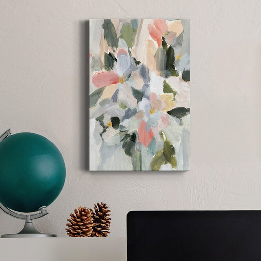 Delicate Floral Oil Painting with Soft Pastel Hues for Elegant Decor