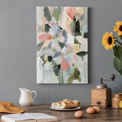 Delicate Floral Oil Painting with Soft Pastel Hues for Elegant Decor