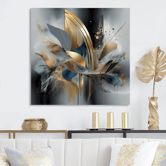 Elegant Abstract Marble Art with Soft Colors and Gold Accents for Modern Decor