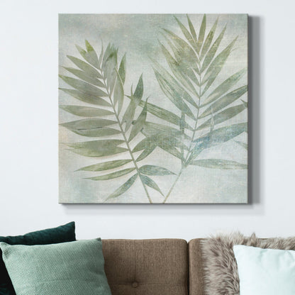 Serene Green Leaves Abstract Oil Painting for Modern Home Decor