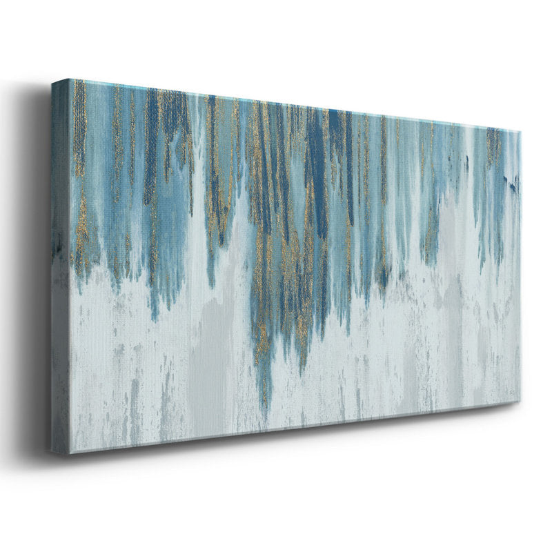 Tranquil Blue Abstract Oil Painting for Home Decor and Modern Art Lovers