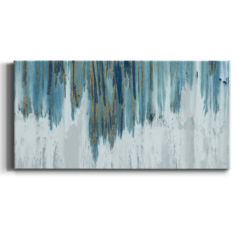 Tranquil Blue Abstract Oil Painting for Home Decor and Modern Art Lovers
