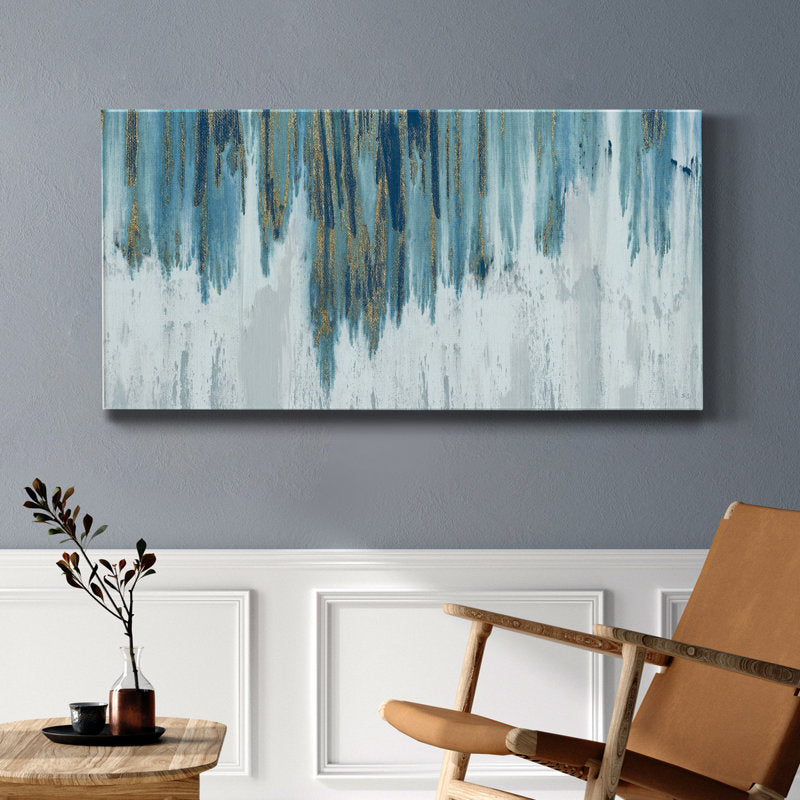 Tranquil Blue Abstract Oil Painting for Home Decor and Modern Art Lovers