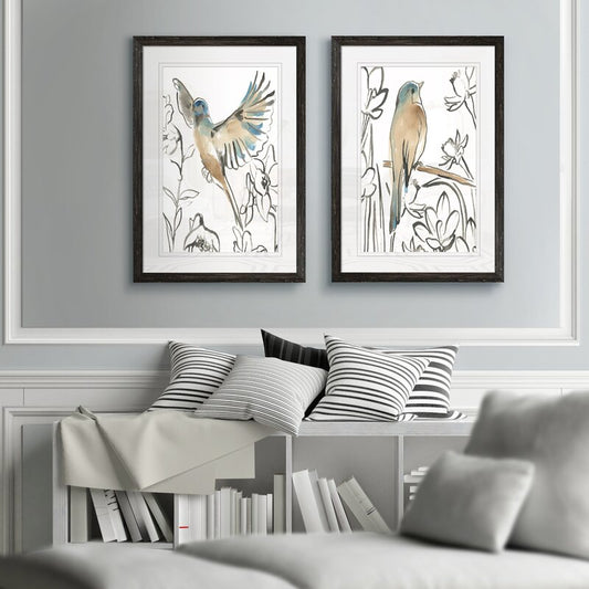 Enchanting Songbird Meadow Oil Painting Set