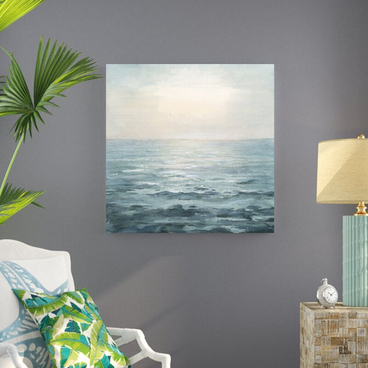 Tranquil Ocean View Oil Painting for Serene Home Decor