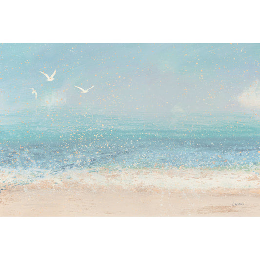 Tranquil Splatter Beach Oil Painting
