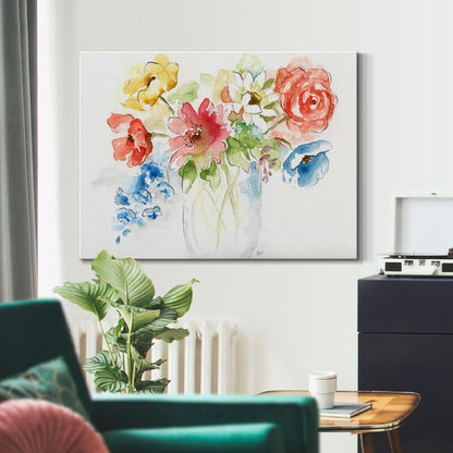 Vibrant Floral Delight: A Bright Spring Oil Painting for Your Home