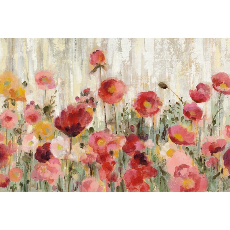 Vibrant Floral Landscape Oil Painting