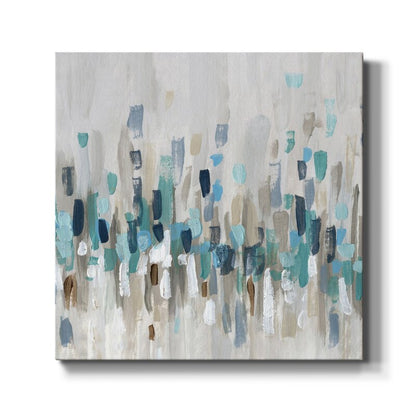 Abstract Seascape Oil Painting in Tranquil Blue and Earthy Tones for Home Decor