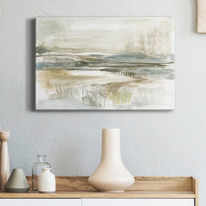 Tranquil Abstract Landscape Oil Painting for Modern Home Decor