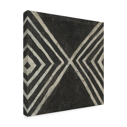 Modern Black and White Geometric Oil Painting