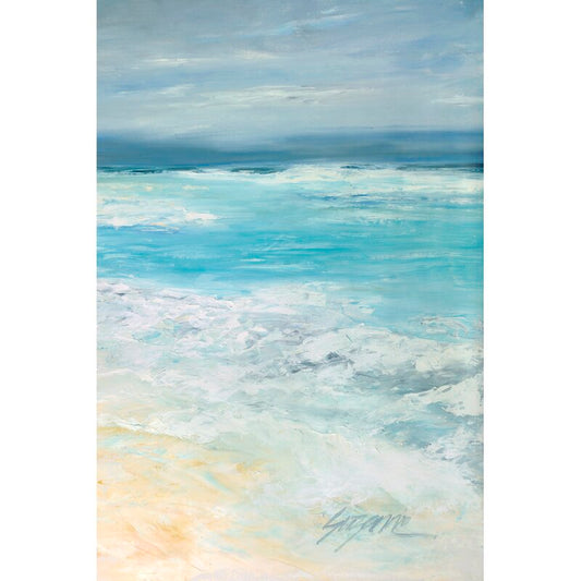 Oil Painting of Tranquil Stormy Sea Waves