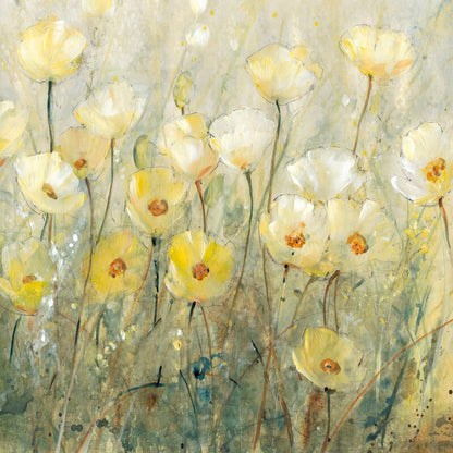 Radiant Yellow Flowers in Bloom - Summer Floral Oil Painting