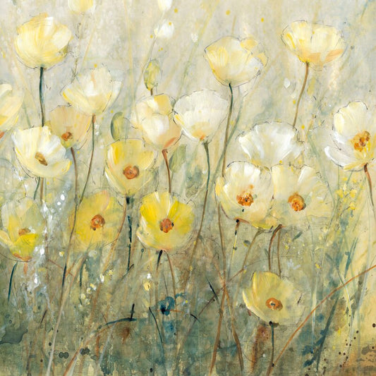 Radiant Yellow Flowers in Bloom - Summer Floral Oil Painting