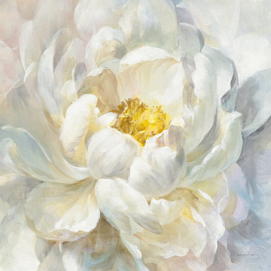 Delicate White Blossom - Elegant Floral Oil Painting for Home Décor
