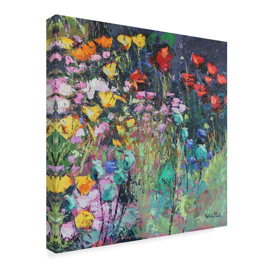 Vibrant Summer Meadow Flowers Oil Painting