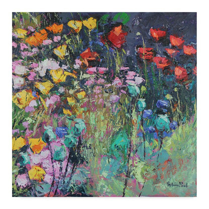 Vibrant Summer Meadow Flowers Oil Painting