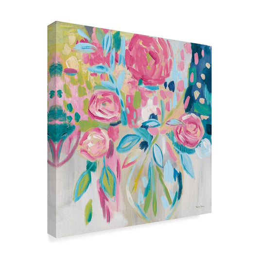 Elegant Summer Pink Floral Oil Painting