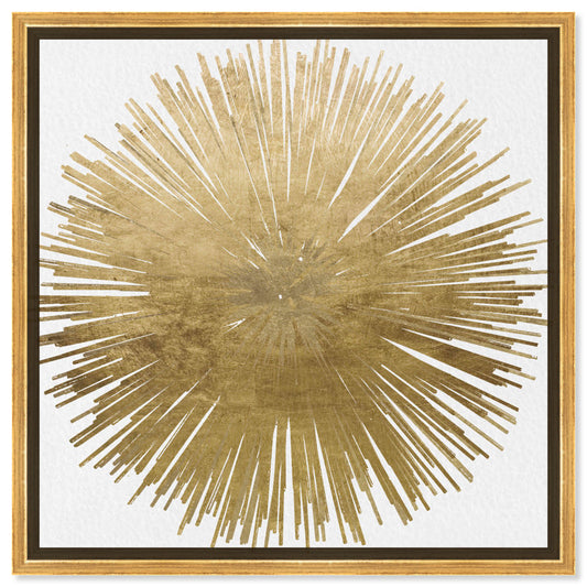 Radiant Gold Sunburst Oil Painting for Modern Home Decor
