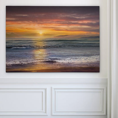 Tranquil Sundown at Descanso Beach – Serene Oil Painting for Coastal Decor