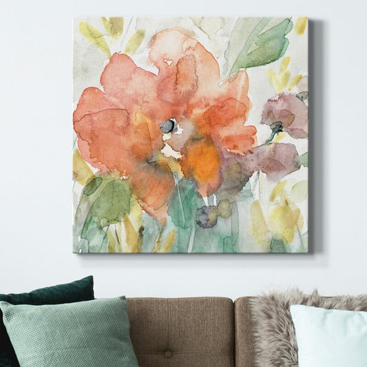 Vibrant Floral Elegance: Radiant Oil Painting of Bright Blossoms