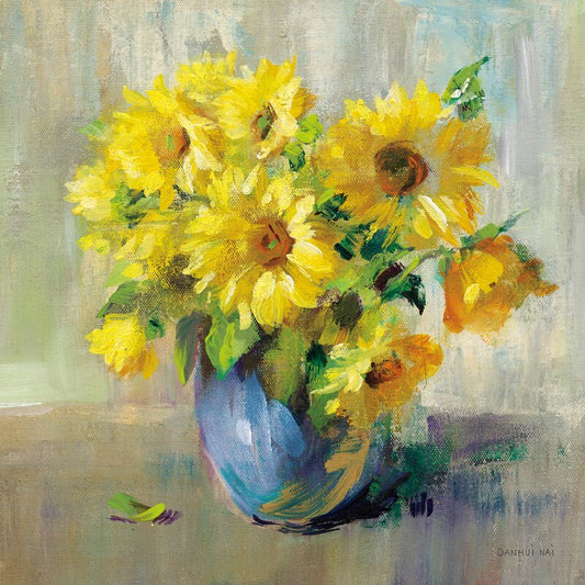 Vibrant Sunflower Still Life Oil Painting for Home Décor and Art Lovers