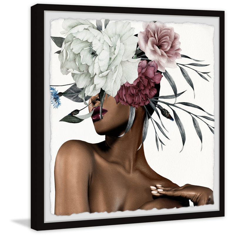 Floral Elegance: Vibrant Oil Painting of a Woman with Flowers