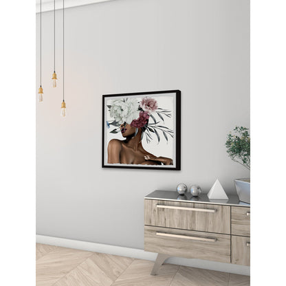 Floral Elegance: Vibrant Oil Painting of a Woman with Flowers