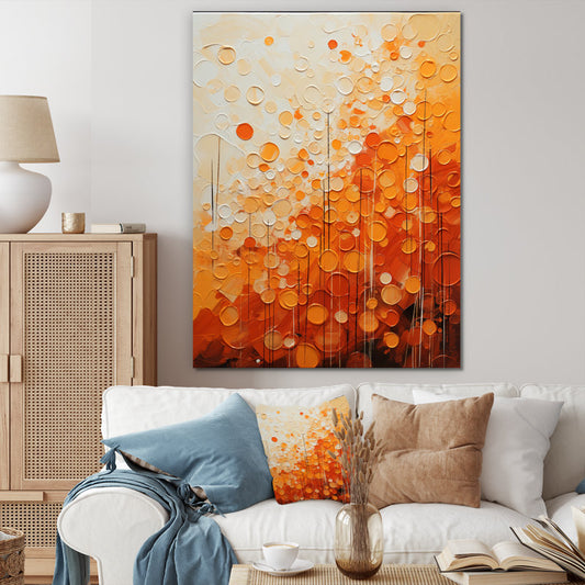 Vibrant Orange Abstract Oil Painting for Modern Home Decor