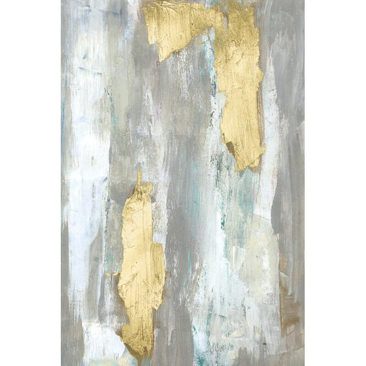 Elegant Textured Neutral and Gold Abstract Oil Painting for Modern Decor