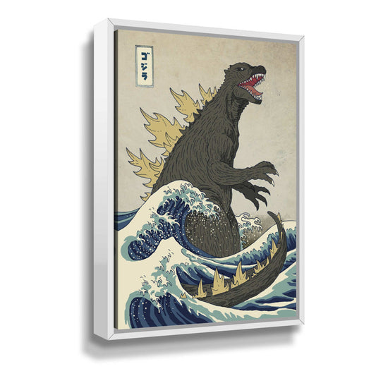 Mythical Beast Emerges from the Waves - Striking Oil Painting