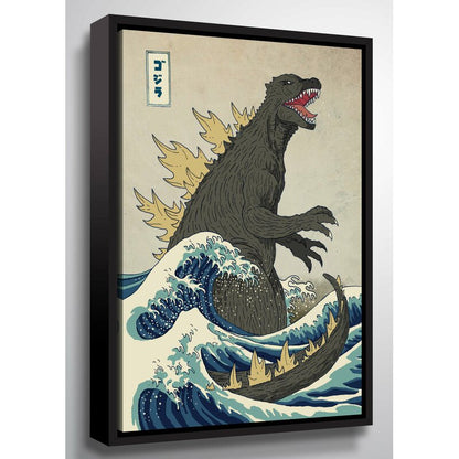 Mythical Beast Emerges from the Waves - Striking Oil Painting