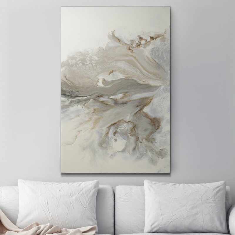 Serene Abstract Landscape Oil Painting with Earthy Tones