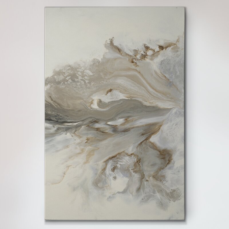 Serene Abstract Landscape Oil Painting with Earthy Tones