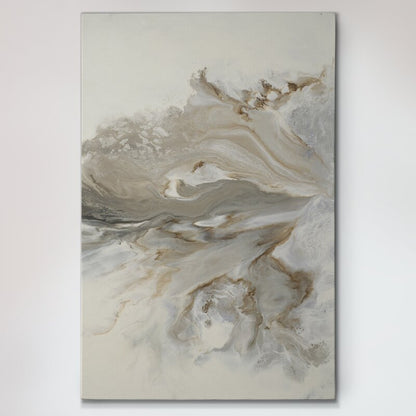 Serene Abstract Landscape Oil Painting with Earthy Tones
