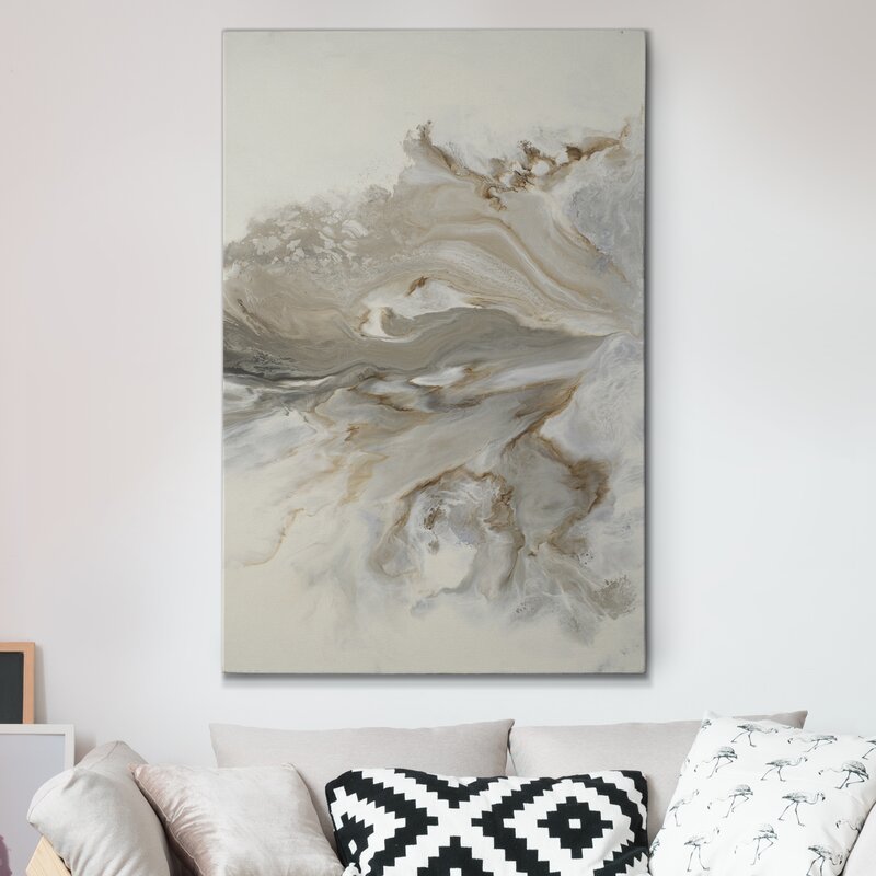 Serene Abstract Landscape Oil Painting with Earthy Tones