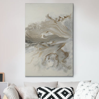 Serene Abstract Landscape Oil Painting with Earthy Tones