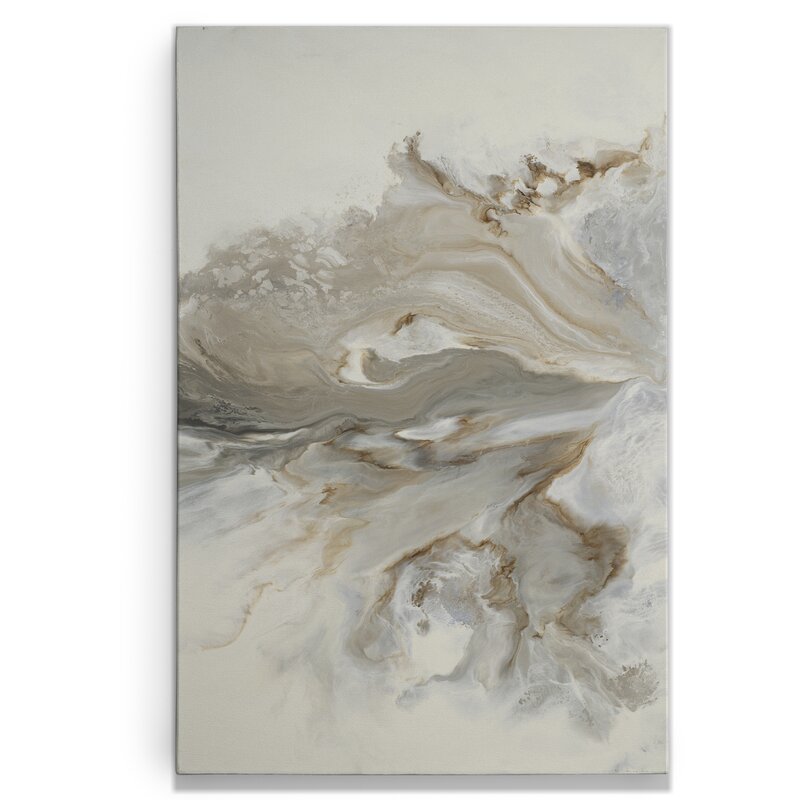 Serene Abstract Landscape Oil Painting with Earthy Tones