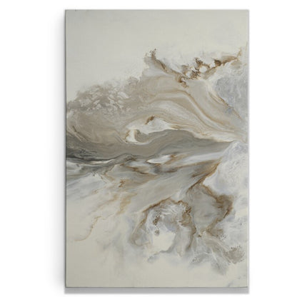 Serene Abstract Landscape Oil Painting with Earthy Tones