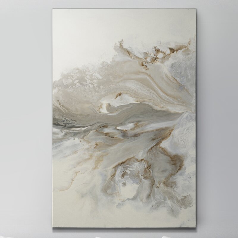 Serene Abstract Landscape Oil Painting with Earthy Tones
