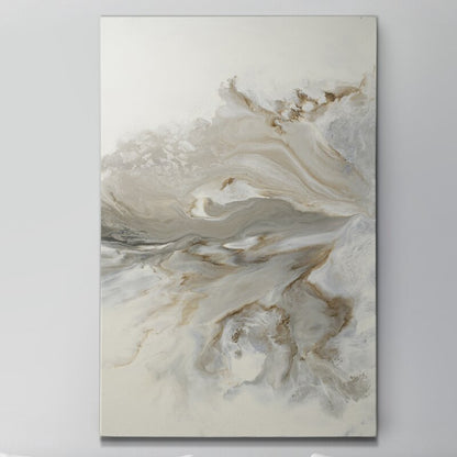Serene Abstract Landscape Oil Painting with Earthy Tones