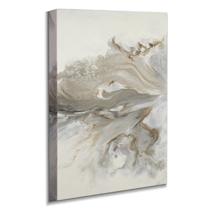 Serene Abstract Landscape Oil Painting with Earthy Tones
