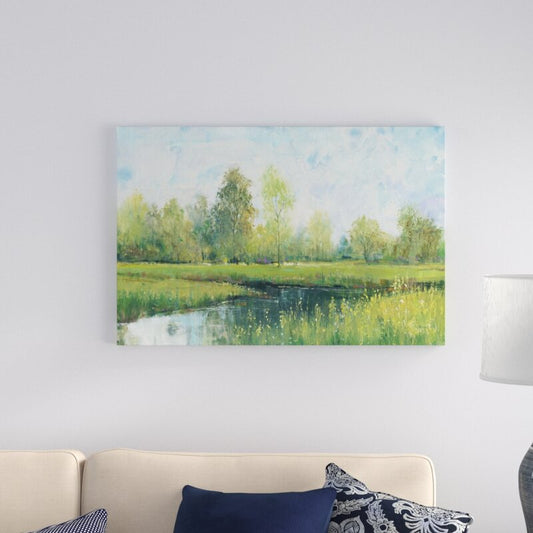 Serene Park Landscape Oil Painting