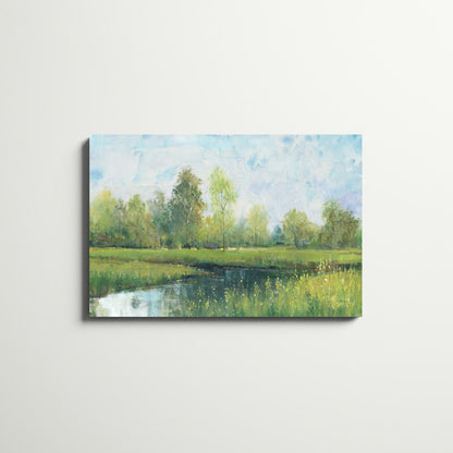 Serene Park Landscape Oil Painting
