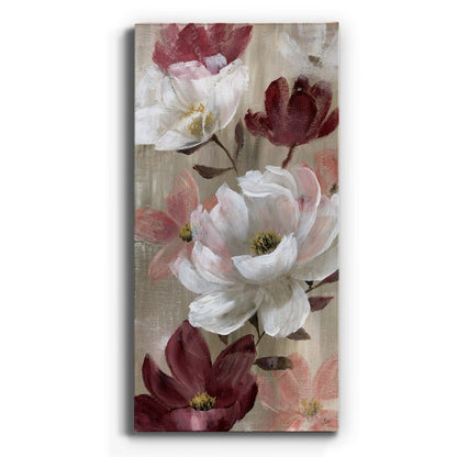 Floral Elegance: Vibrant Oil Painting of Red and White Blossoms