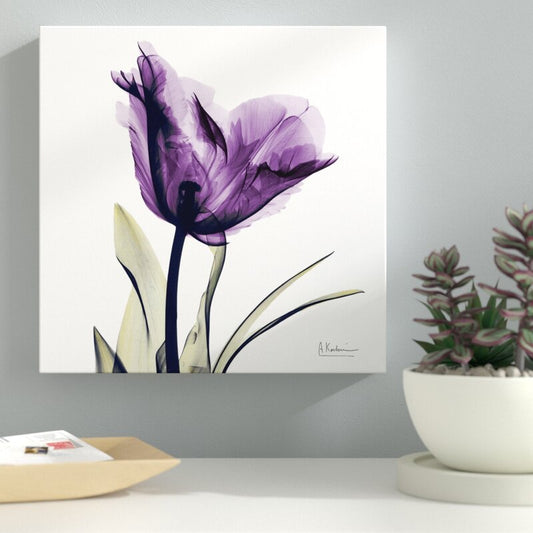 Purple Tulip Oil Painting - Elegant Floral Art for Home Decor and Gift Ideas