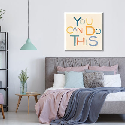 You Can Do This - Inspirational Modern Oil Painting for Positive Home Decor