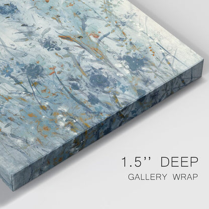 Blue Spring Floral Abstract Oil Painting for Modern Home Decor