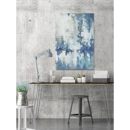 Serene Abstract Blue Oil Painting for Modern Home Decor