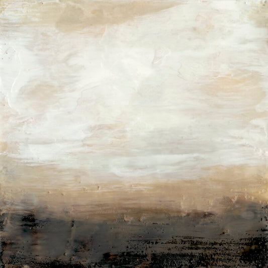 Abstract Umber Landscape Oil Painting for Modern Home Decor